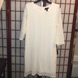 NWT- White eyelet dress-Size L